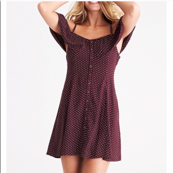American Eagle Outfitters Dresses & Skirts - AE off the shoulder polkadot dress summer 6